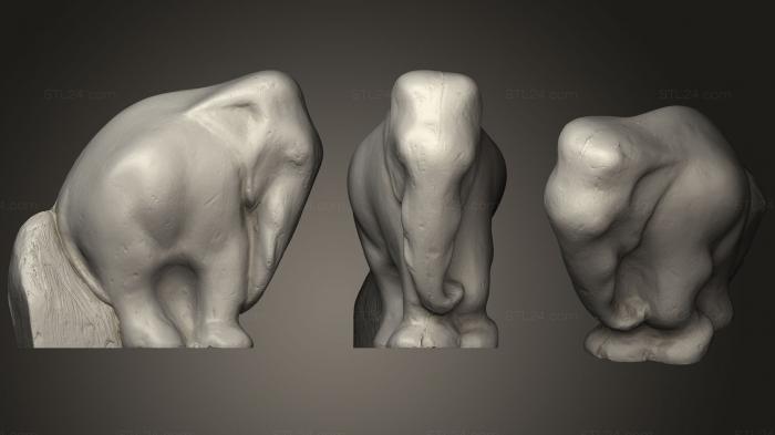 Animal figurines (Elephant On Rock, STKJ_0928) 3D models for cnc